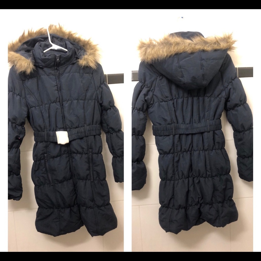 Brand New Blue Warm Belt Coat.
